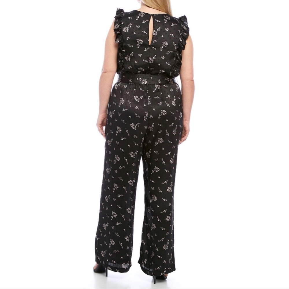 Kaari Blue Black Jumpsuit with Floral Design - Picture 2 of 2